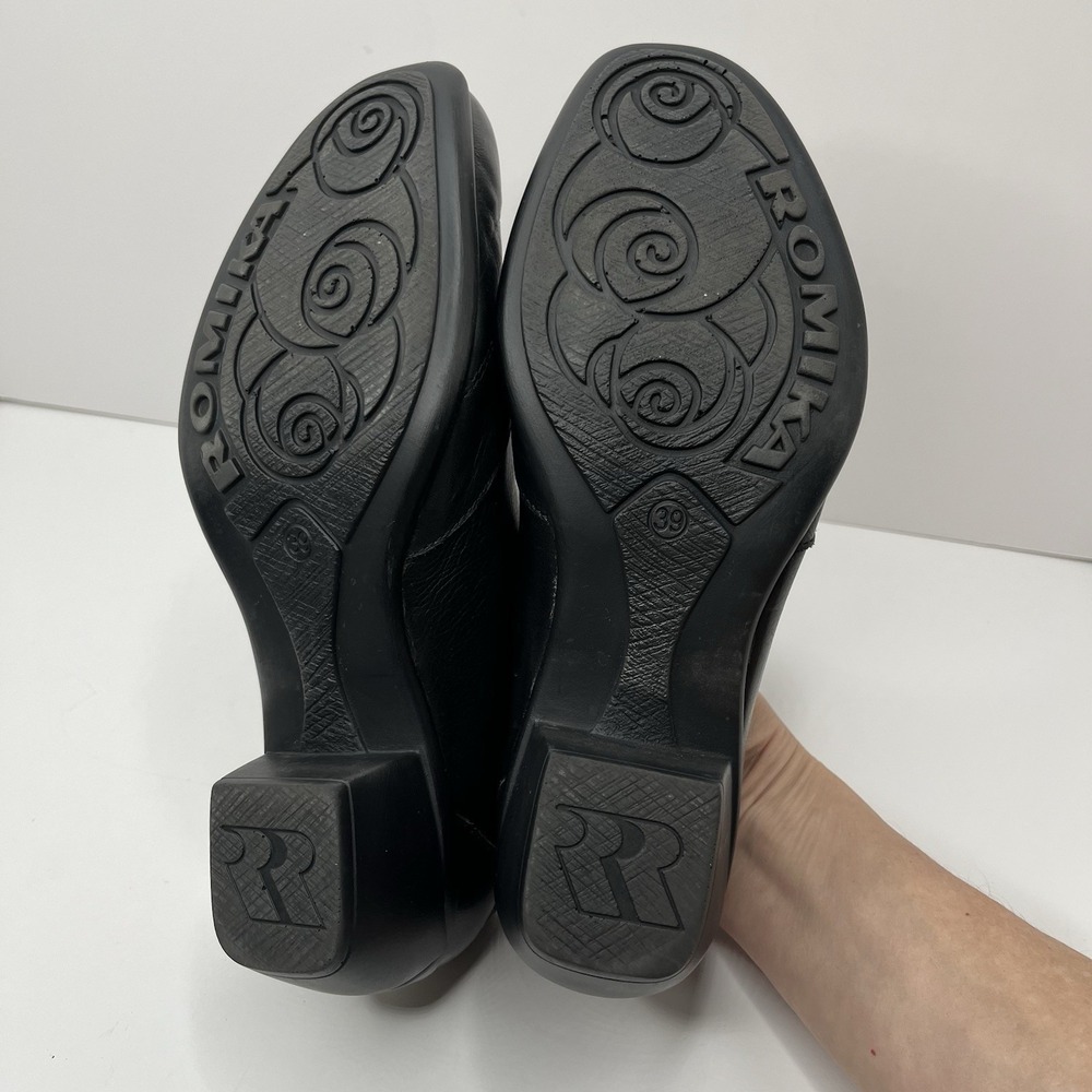 Romika Women's Loafer Black Leather 8 / 8.5 Casual Comfort Cushioned Arch Shoes - Picture 10 of 15